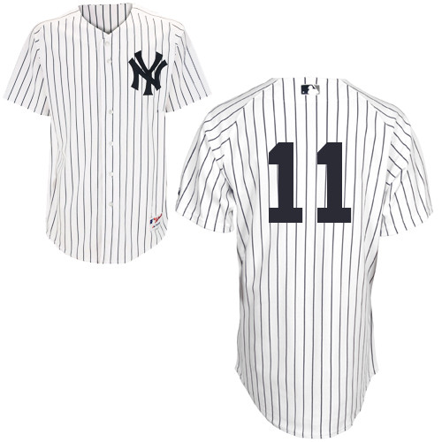 Brett Gardner #11 MLB Jersey-New York Yankees Men's Authentic Home White Baseball Jersey - Click Image to Close